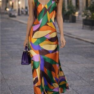 Joie Multicolor Abstract Maxi Dress NWT